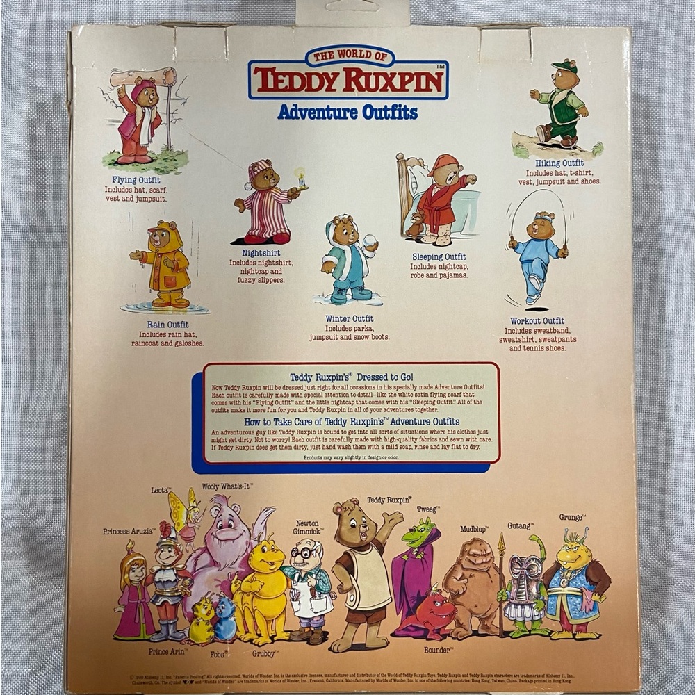 Vintage 1985 Teddy Ruxpin Adventure Outfits - Winter Outfit - Picture 2 of 2
